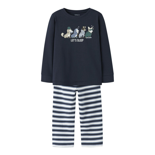 Name It Jongens lange pyjama set nmmramel gestreept donkerblauw 13249344-Navy Blazer large