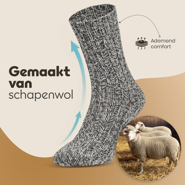 ARIESZZZ Norweger geitenwollen sokken 6 pack 50% wol extra warm & ademend anti-zweet unisex winter- & zomersokken Arieszzz Norweger Geitenwollen Sokken - 6 Pack  - 50% Wol - Extra Warm & Ademend - Anti-Zweet - Unisex Winter- & Zomersokken large