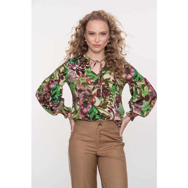 Geisha top 53958-20 480 burgundy green pink 06012.680.0010 large