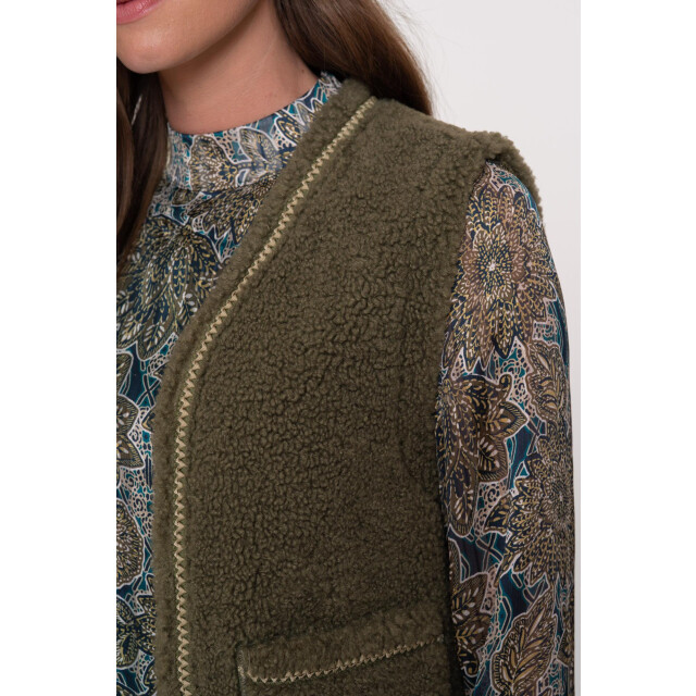 Geisha gilet teddy embroidery 55845-19 595 dark green tape dark 06226.370.0002 large