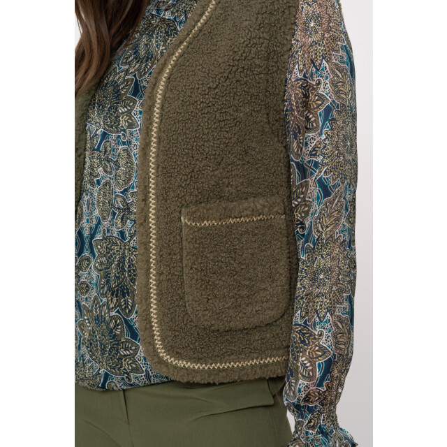 Geisha gilet teddy embroidery 55845-19 595 dark green tape dark 06226.370.0002 large