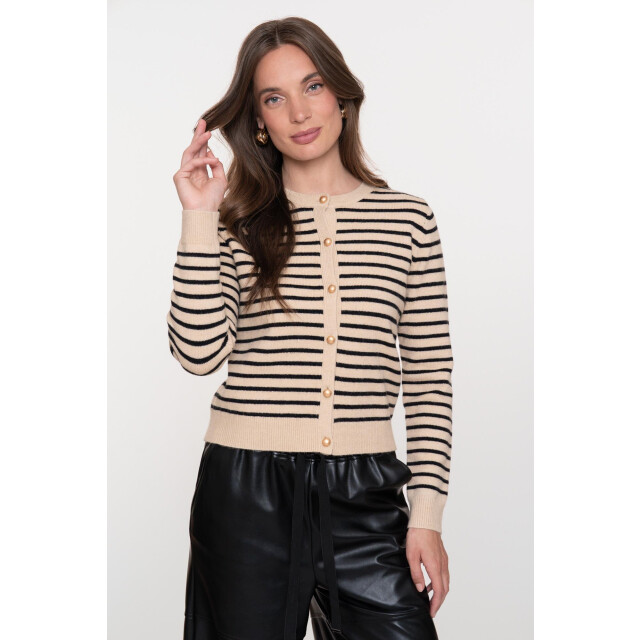 Geisha cardigan stripes 54805-10 720 sand black 06741.820.0115 large