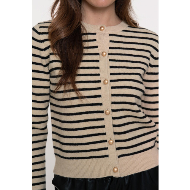 Geisha cardigan stripes 54805-10 720 sand black 06741.820.0115 large