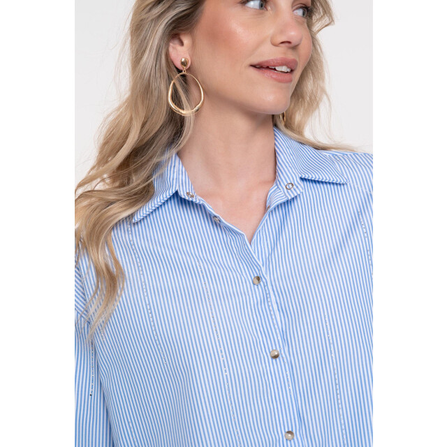 Geisha blouse stripes w rhinestones 53821-70 625 blue off white 06615.240.0084 large