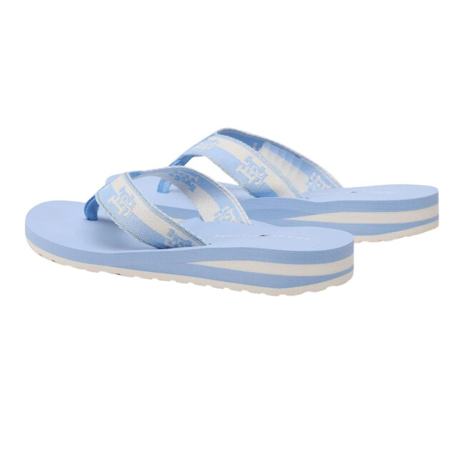 Tommy Hilfiger Dames tweekleurige teenslippers UTNA842_blue large
