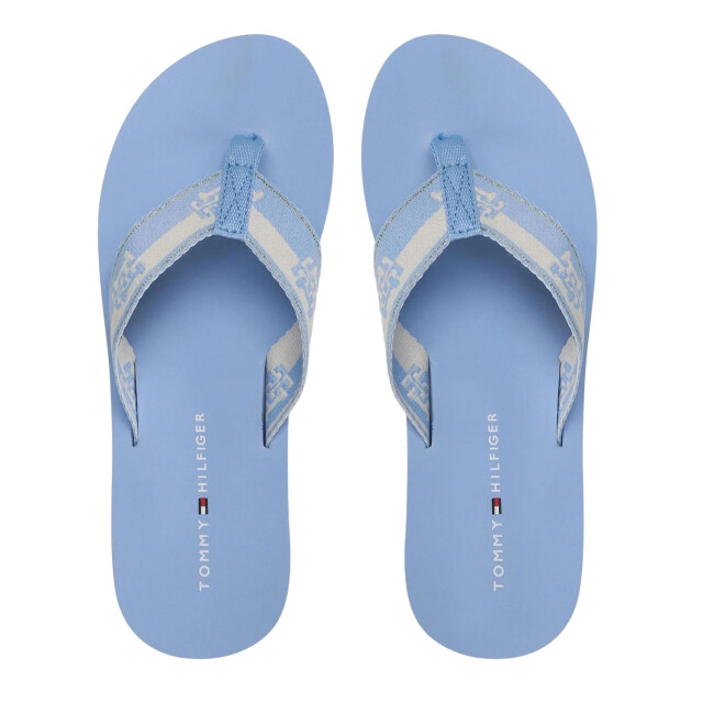 Tommy Hilfiger Dames tweekleurige teenslippers UTNA842_blue large