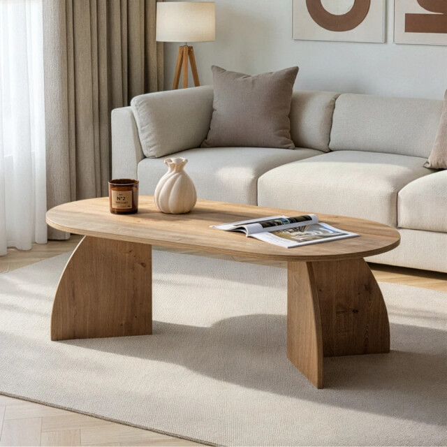 CaliCosy Salontafel met ovaal blad en gebogen poten l120 cm selene 3427949 large