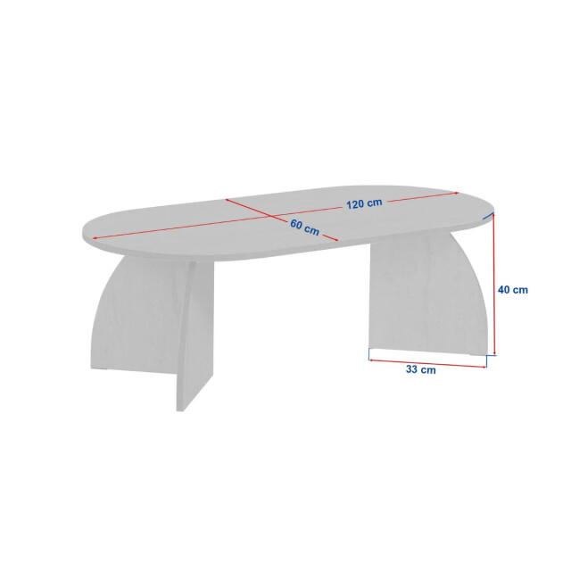 CaliCosy Salontafel met ovaal blad en gebogen poten l120 cm selene 3427950 large