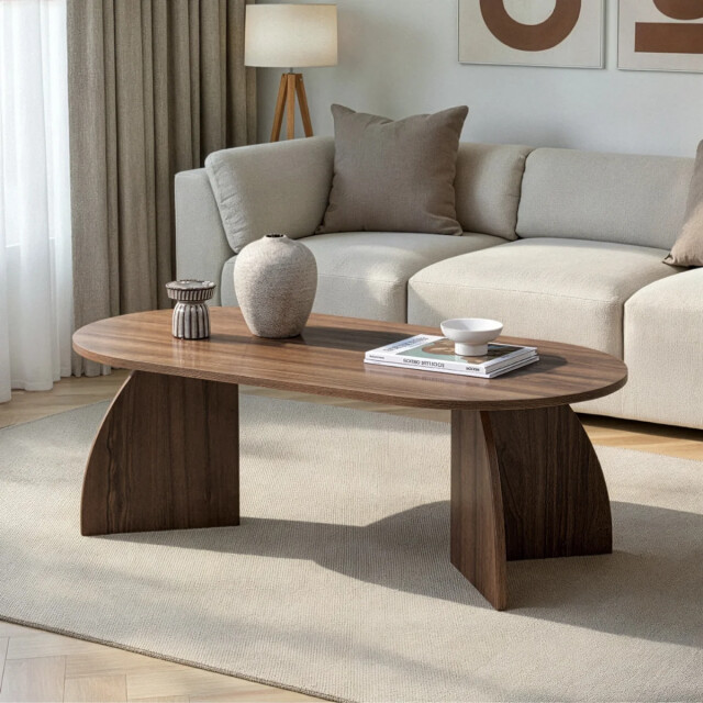 CaliCosy Salontafel met ovaal blad en gebogen poten l120 cm selene 3427951 large