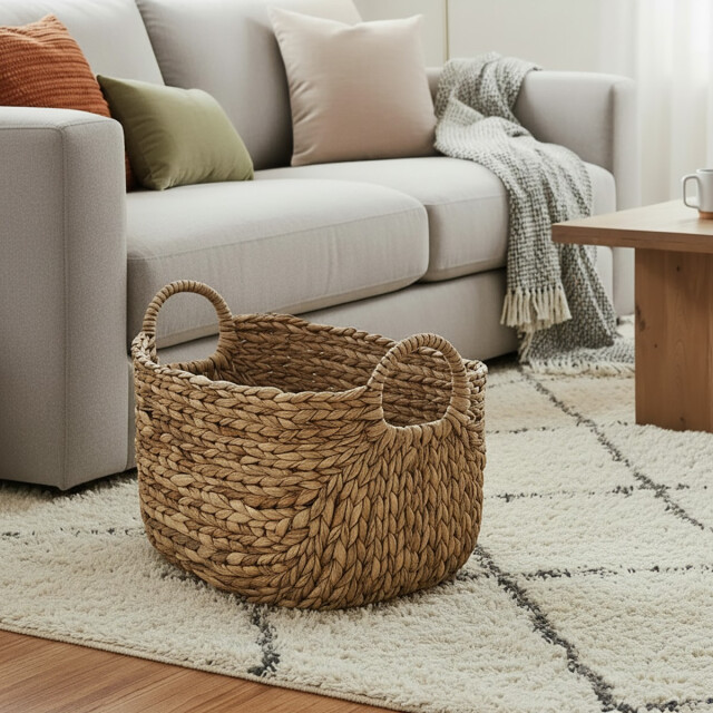 CaliCosy Water hyacint mand met handvaten hoogte 22cm 2929022 large