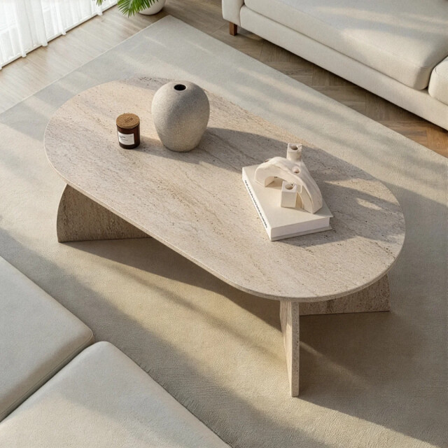 CaliCosy Salontafel met ovaal blad en gebogen poten l120 cm selene 3427950 large