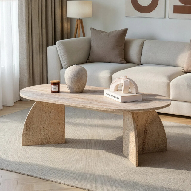 CaliCosy Salontafel met ovaal blad en gebogen poten l120 cm selene 3427950 large