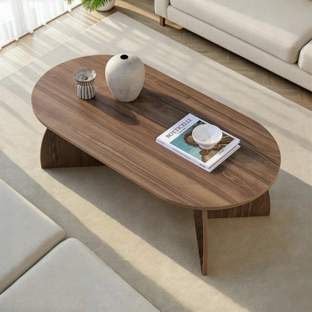 CaliCosy Salontafel met ovaal blad en gebogen poten l120 cm selene 3427951 large