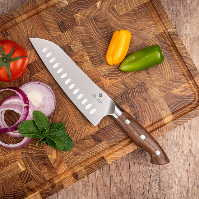 Sophior Koksmes & santoku – duits staal en walnoothouten handvat 3346169 large
