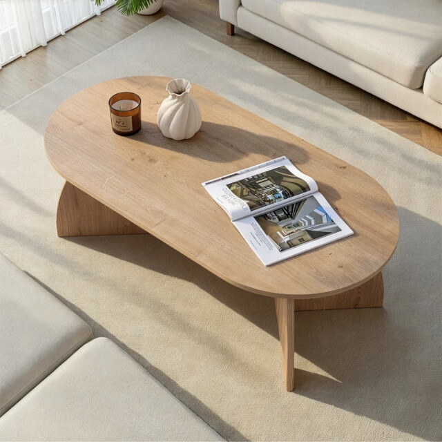 CaliCosy Salontafel met ovaal blad en gebogen poten l120 cm selene 3427949 large