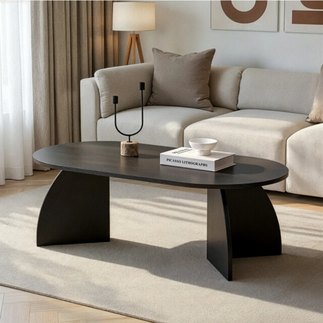 CaliCosy Salontafel met ovaal blad en gebogen poten l120 cm selene 3427952 large