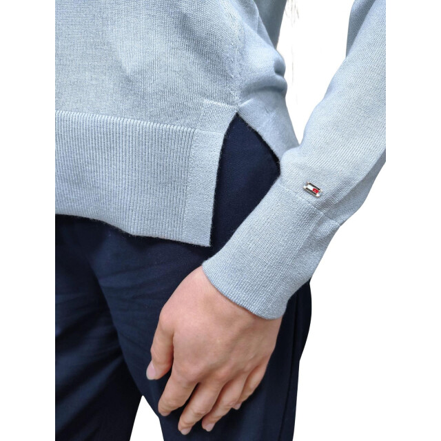 Tommy Hilfiger Dames lichtgewicht v hals sweater top UTNA537_babyblue large