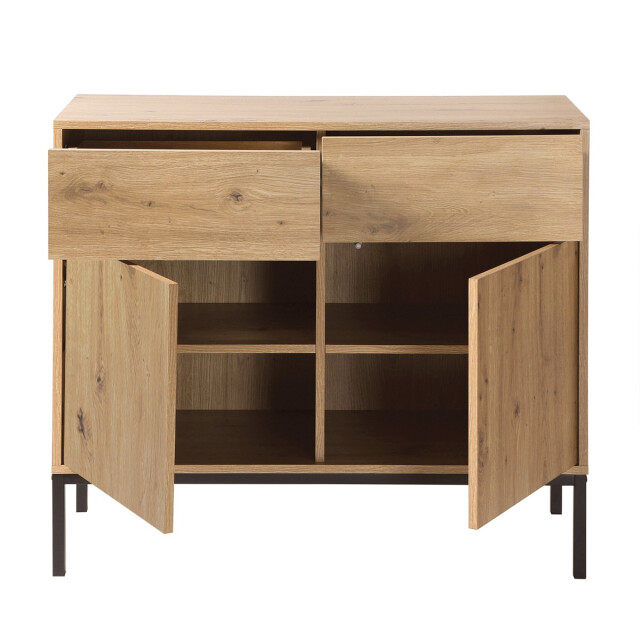 CaliCosy Ladekast eiken decor 2 deuren 2 lades l90 x h80 cm lenny 2930241 large