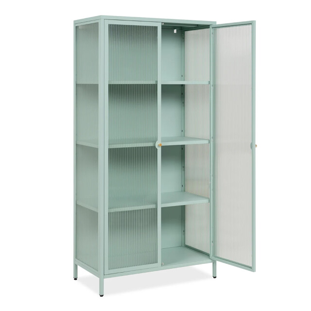 CaliCosy Vitrine avec 2 portes vitrées et 3 étagères en métal l80 cm milton 3429139 large