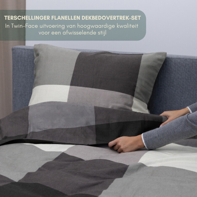 Terschellinger Wolweelde Luxueuze terschellinger flanellen winter dekbedovertrekset – modern blokpatroon 3339067 large