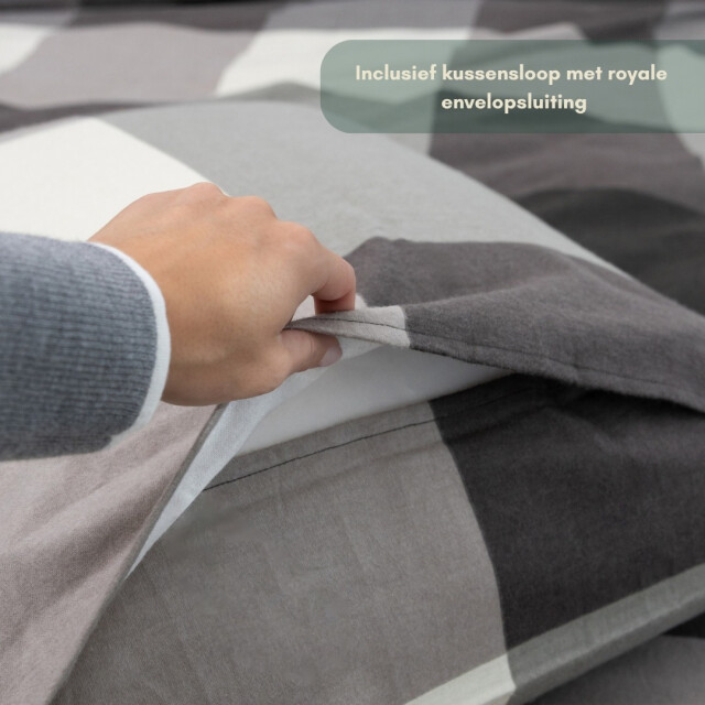 Terschellinger Wolweelde Luxueuze terschellinger flanellen winter dekbedovertrekset – modern blokpatroon 3339067 large