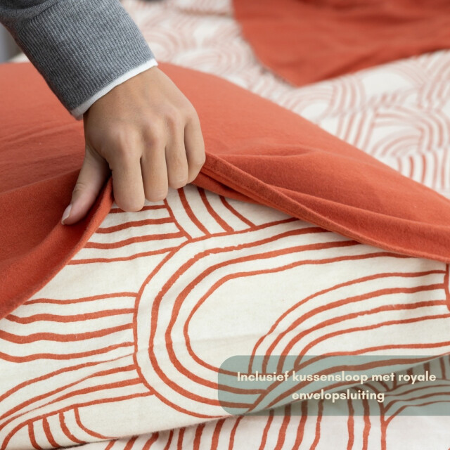 Terschellinger Wolweelde Luxueuze terschellinger flanellen winter dekbedovertrekset – terracotta boho – 3339053 large