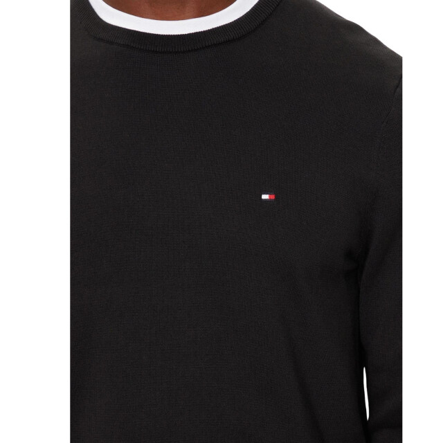 Tommy Hilfiger Heren geborduurd logo katoenen sweater top UTNA549_black large