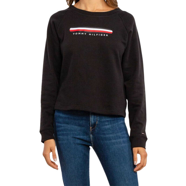 Tommy Hilfiger Dames sweatshirt katoenmix met logo UTNA909_black large