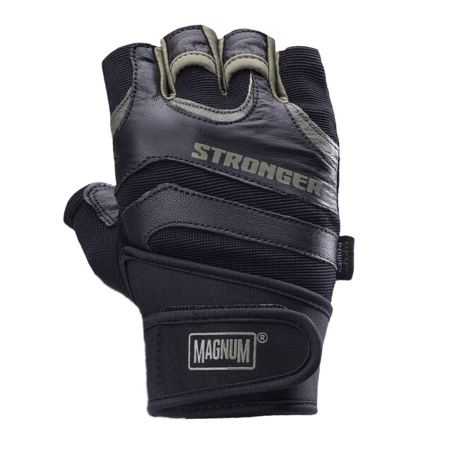 Magnum Heren leren shock fitness vingerloze handschoenen UTIG3606_blackolivine large