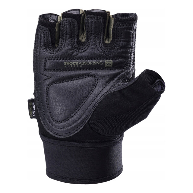 Magnum Heren leren shock fitness vingerloze handschoenen UTIG3606_blackolivine large