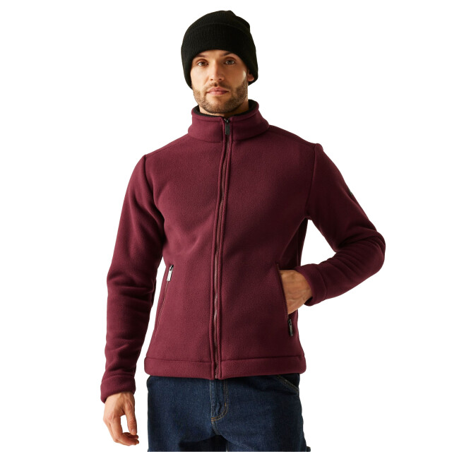 Regatta Heren garrian ii full zip fleece jacket UTRG8098_darkmaroonblack large
