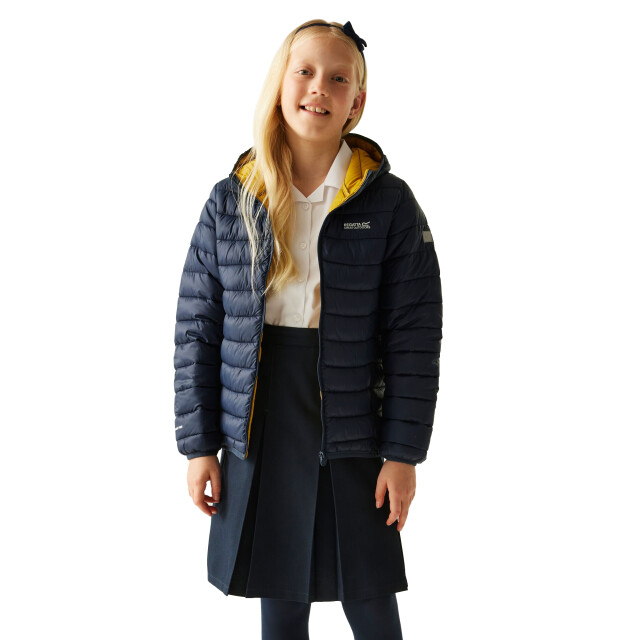 Regatta Marizion gewatteerde jas met capuchon voor kinderen/kinderen UTRG9018_navygold large