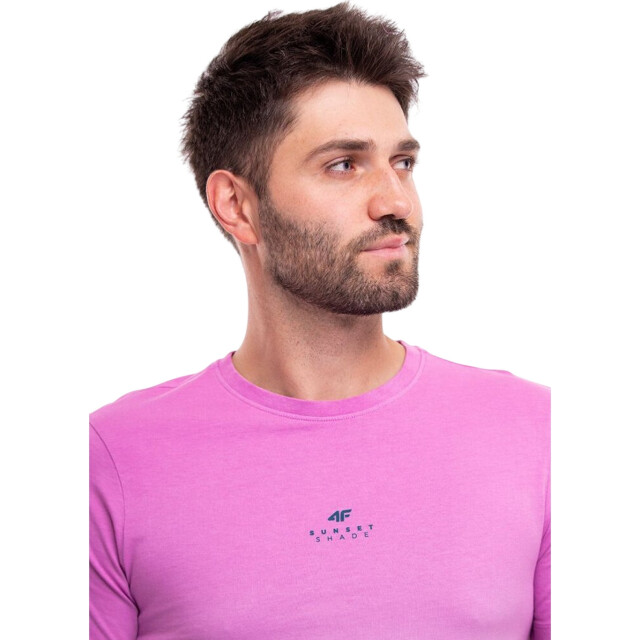 4F Heren bedrukt normaal t-shirt UTPP1775_bluepurple large