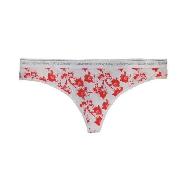 Calvin Klein Dames gebloemde logo string UTNA657_whitered large
