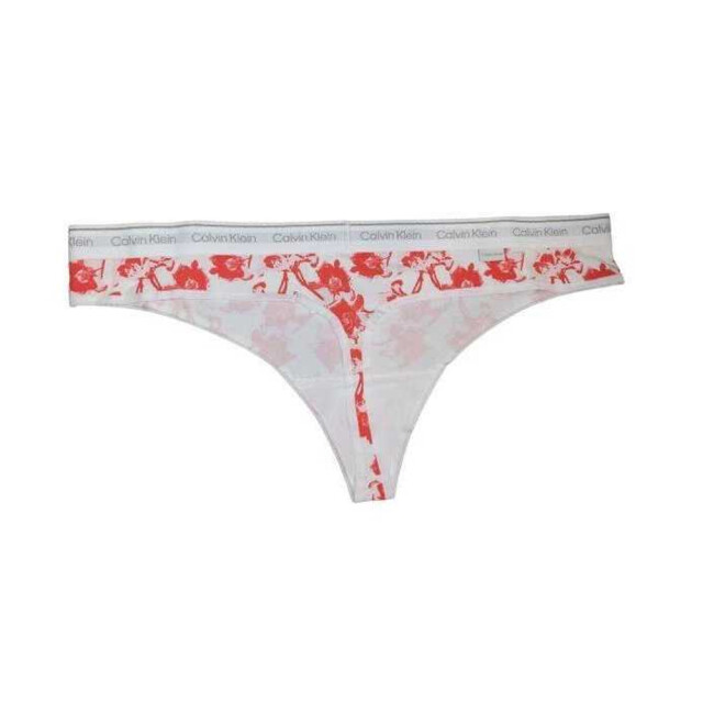 Calvin Klein Dames gebloemde logo string UTNA657_whitered large