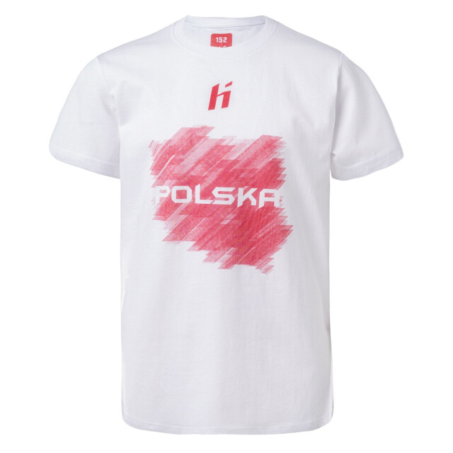 Huari Kinderen/kinderen polen fan t-shirt UTIG5810_whiteracingred large