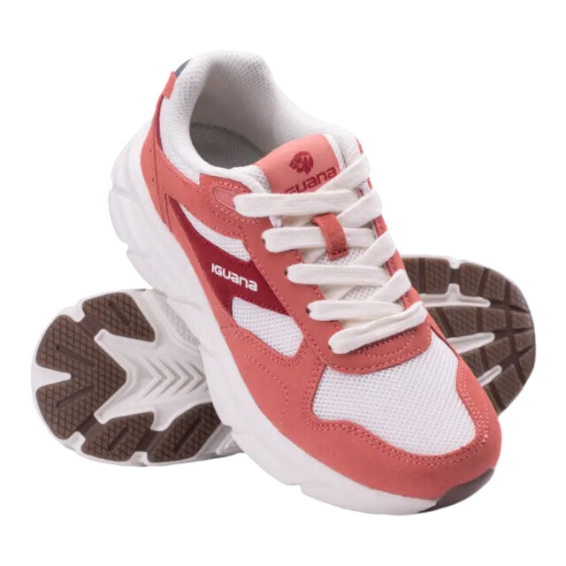 Iguana Dames cumulus suede trainers UTIG5491_coralredcherrybeige large