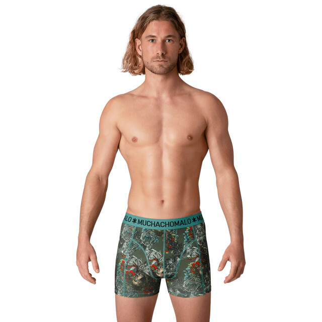 Muchachomalo Heren 12-pack boxershorts print/effen U-GOLDEN1010-15 large