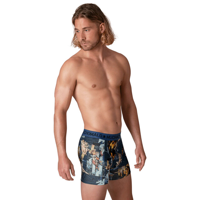 Muchachomalo Heren 12-pack boxershorts print/effen U-GOLDEN1010-15 large
