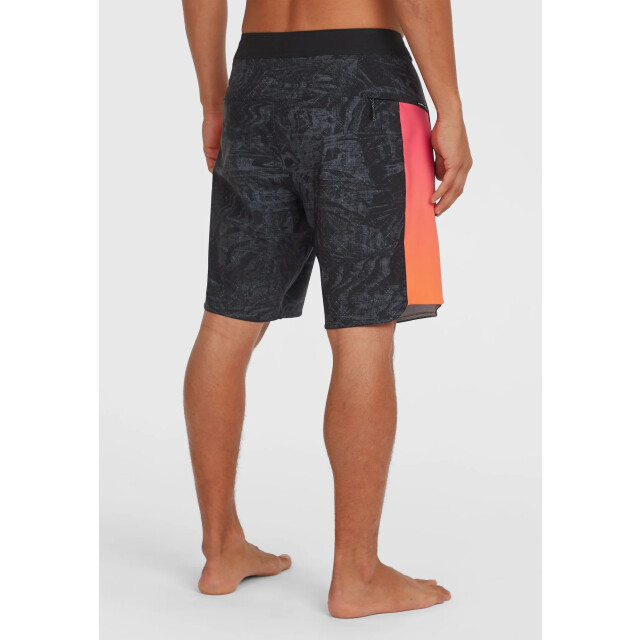 O'Neill Heren boardshort lang zwemshort hyperfreak tech panel 19'' zwart/roze/oranje 2800180-29035 large