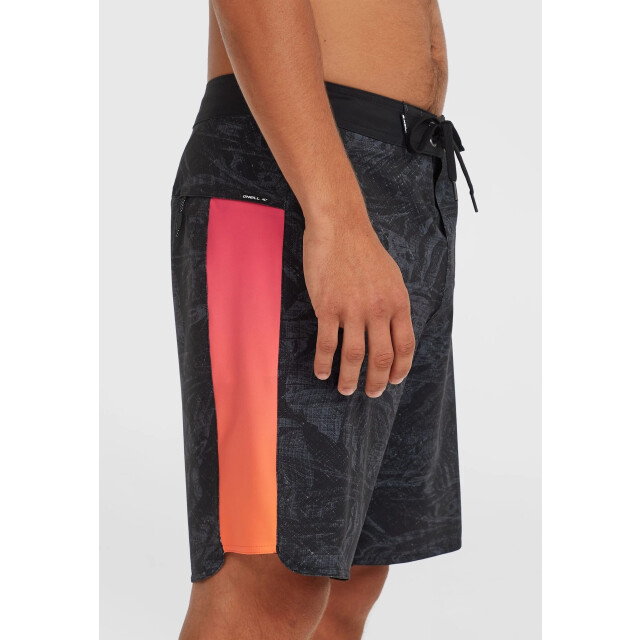 O'Neill Heren boardshort lang zwemshort hyperfreak tech panel 19'' zwart/roze/oranje 2800180-29035 large