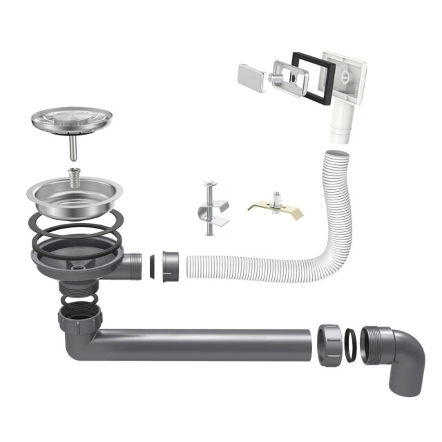 Vtw Living rvs spoelbak 39,5 x 34,5 cm inclusief aansluitset zonder 3433316 large