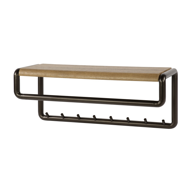 Hoyz kapstok luno roede en hoedenplank 8 haken drift brown 3423800 large