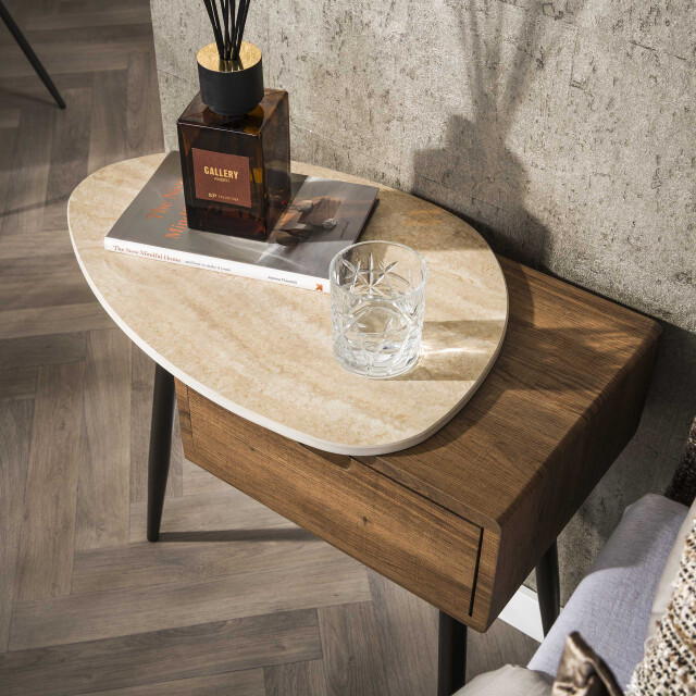 Hoyz nachtkastje travino 1 lade links keramiek travertin 3423804 large