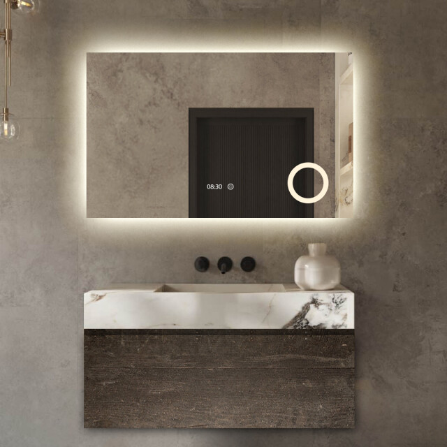 Vtw Living badkamerspiegel met led verlichting en verwarming 120 x 80 cm 3433451 large