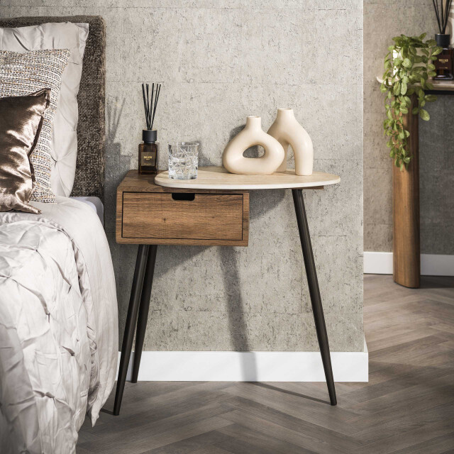 Hoyz nachtkastje travino 1 lade rechts keramiek travertin 3423805 large