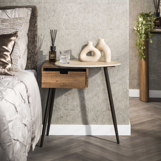 Hoyz nachtkastje travino 1 lade rechts keramiek travertin 3423805 large