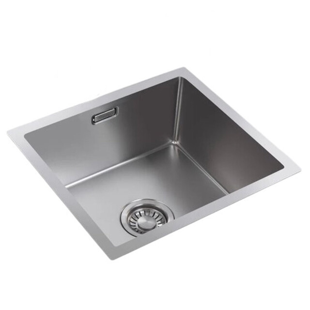 Vtw Living rvs spoelbak 44,5x34,5 cm inclusief aansluitset zonder kraangat 3433324 large