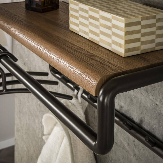 Hoyz kapstok luno roede en hoedenplank 8 haken drift brown 3423800 large