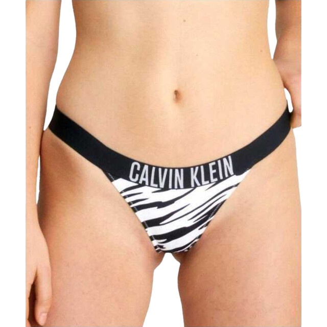 Calvin Klein Dames zebraprint diep uitgesneden bikinibroekje UTNA502_whiteblack large